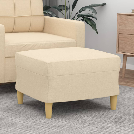 vidaXL Fotpall gräddvit 60x50x41 cm tyg
