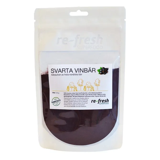 Re-fresh Superfood Svarta Vinbär, 125g pulver