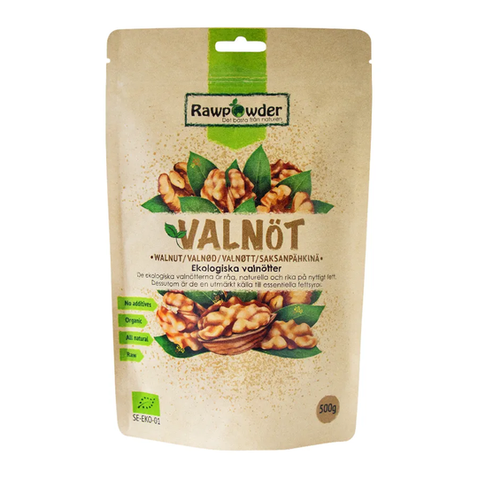 Rawpowder Valnötter, 500g ekologisk