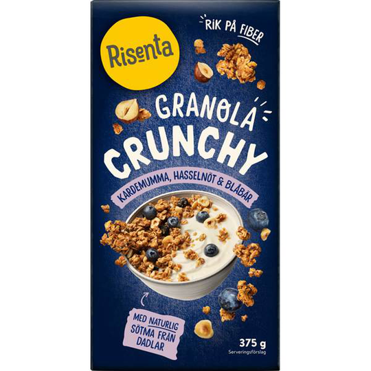 Risenta Granola Kardemumma Hasselnöt Blåbär 375 g
