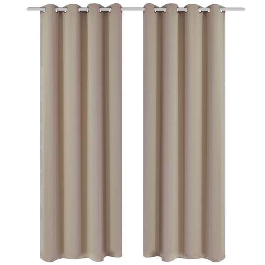 vidaXL Mörkläggningsgardiner 2 st med öljetter 135x175 cm gräddvit