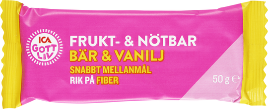 ICA Gott Liv Frukt- & nötbar Bär & vanilj 50g