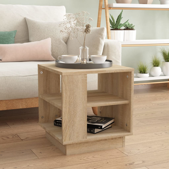 vidaXL Soffbord sonoma-ek 40x40x43 cm konstruerat trä
