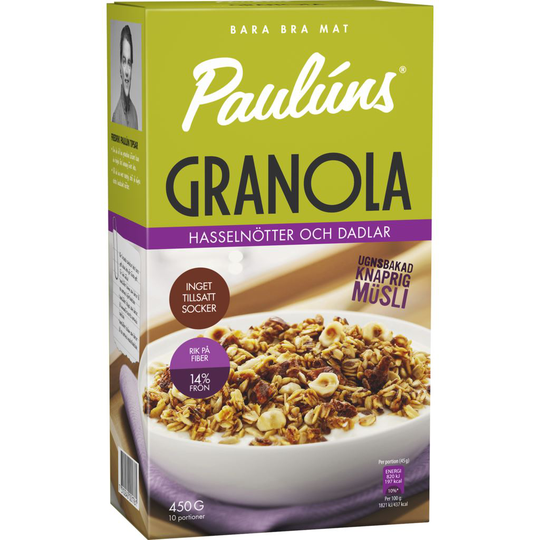 Paulúns Granola Hasselnöt 450 g