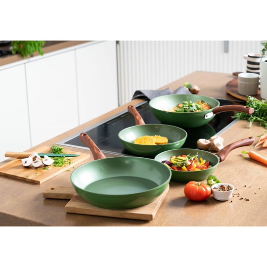 Just Vegan EKO Stekpanna CeraVegan 28 cm aluminium grön