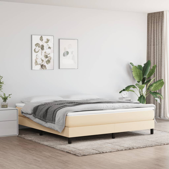 vidaXL Pocketresårmadrass gräddvit 160x200x20 cm tyg