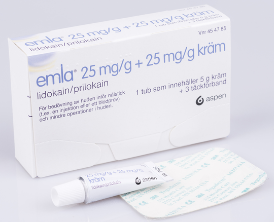 EMLA® Kräm 25mg/g+25mg/g Tub, 1x5g (3täckförband)