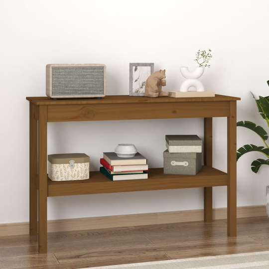 vidaXL Konsolbord honungsbrun 110x40x75 cm massiv furu