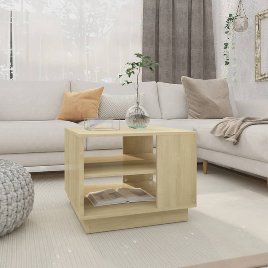 vidaXL Soffbord sonoma-ek 55x55x43 cm spånskiva