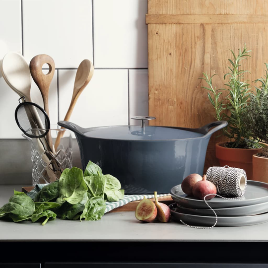 CUISINOX Gjutjärnsgryta emaljerad 1,6 L 20 cm denimblå