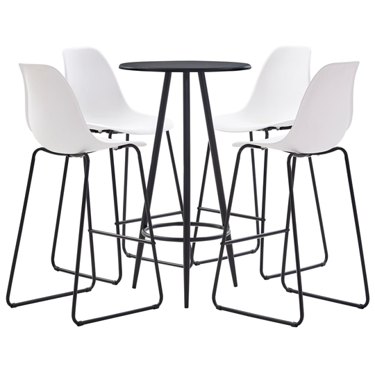 vidaXL Bargrupp 5 delar plast vit