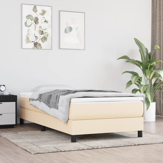 vidaXL Pocketresårmadrass gräddvit 90x200x20 cm tyg