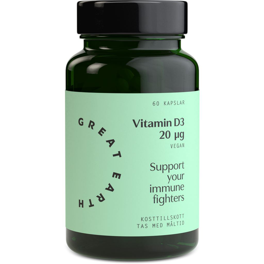 Great Earth D-Vitamin 20µg Vegan 60 kapslar