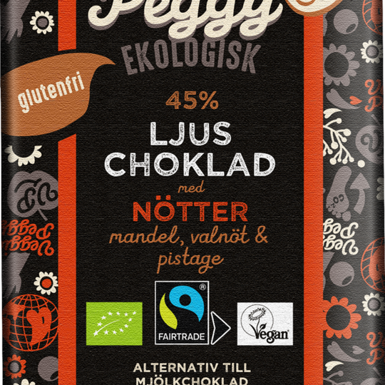 Veggie Peggy Ljus Choklad Nötter 85 g