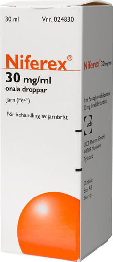 Niferex Orala droppar, lösning 30mg/ml Flaska, 30ml