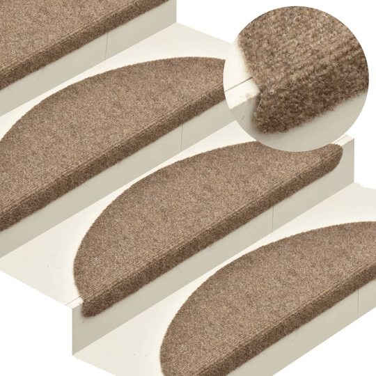 vidaXL Trappstegsmattor självhäftande 10 st gräddvit 56x17x3 cm brodyr