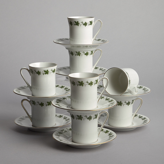 Vintage - Scherzer Kaffekoppar med Fat 8 st