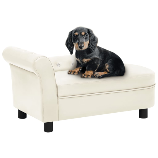vidaXL Hundsoffa Gräddvit 83x45x42 cm konstläder