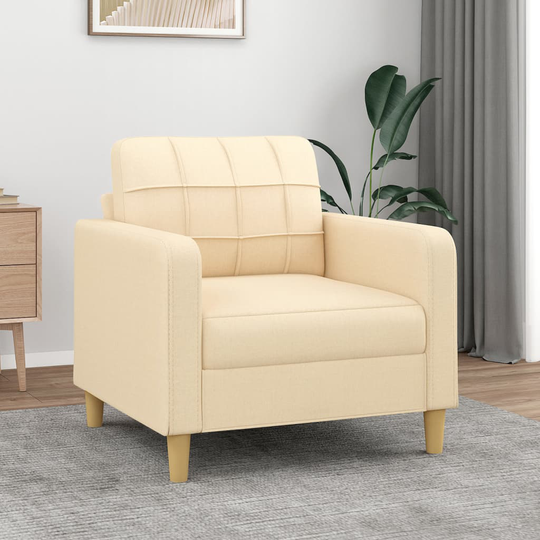 vidaXL Fåtölj Grädde 60 cm tyg