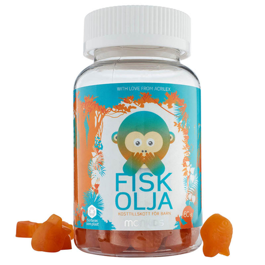 Monkids Fiskolja Barn Citron 60 st