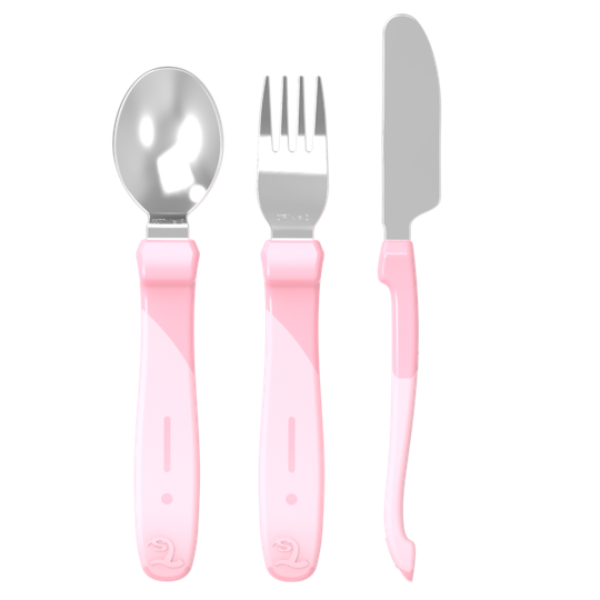 Twistshake Äta Själv-Bestick Stainless Steel 12+m Pastell Rosa