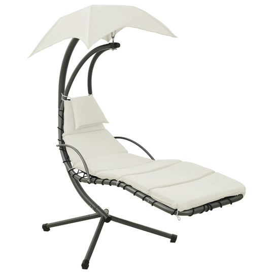 vidaXL Hammock gräddvit och grå 190x90x200 cm tyg