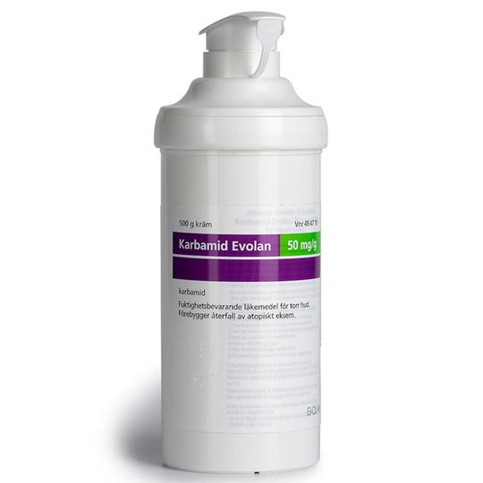 Karbamid Evolan Kräm 50mg/g Burk med pump, 500g