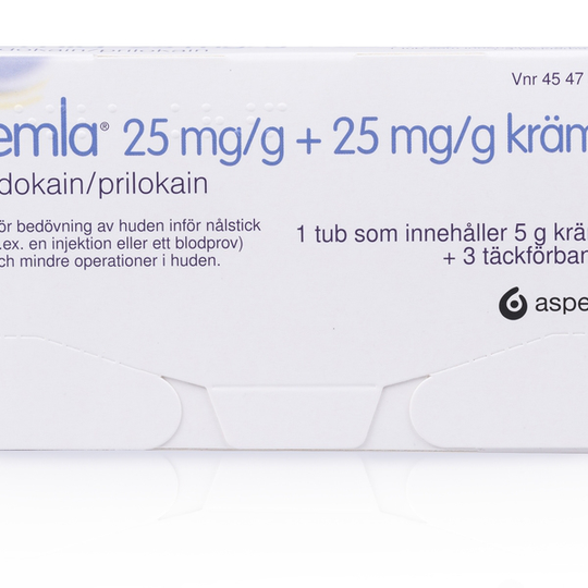 Emla 25mg/G + 25mg/G 5 gram Kräm