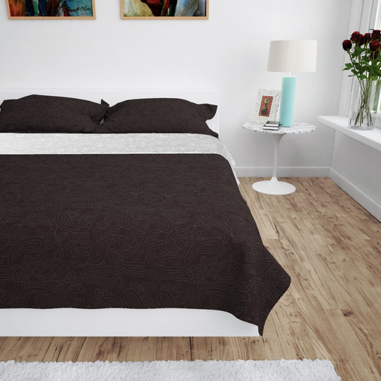 vidaXL Överkast dubbelsidigt 230x260 cm gräddvit och brun