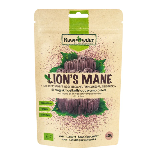Rawpowder Lions Mane, 100g ekologisk