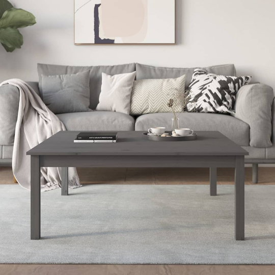 vidaXL Soffbord grå 100x100x40 cm massiv furu