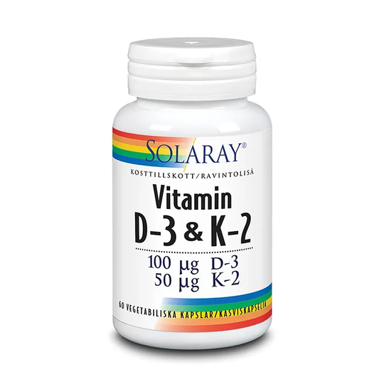 Solaray Vitamin D-3 & K-2, 60 kapslar