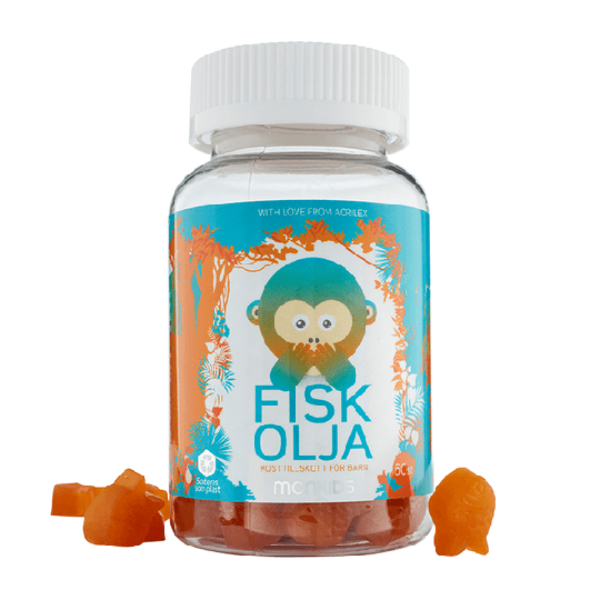 Monkids Fiskolja Citron Barn 60 st tuggtabletter