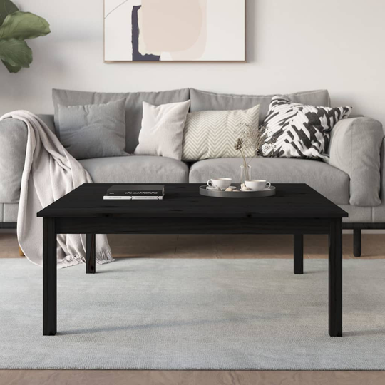 vidaXL Soffbord svart 100x100x40 cm massiv furu