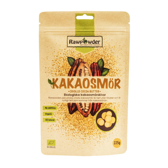 Rawpowder Kakaosmör skivor, 225g ekologisk