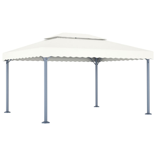 vidaXL Paviljong 400x300 cm gräddvit aluminium