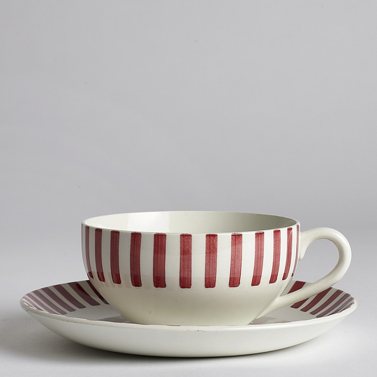 Gustavsberg - SÅLD Tea Röd Kopp/Fat