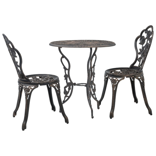 vidaXL Caféset 3 delar gjuten aluminium