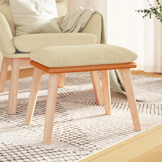 vidaXL Fotpall gräddvit 45x29,5x39 cm tyg och konstläder