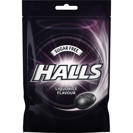 Halls liquorice sugarfree bag 65 g
