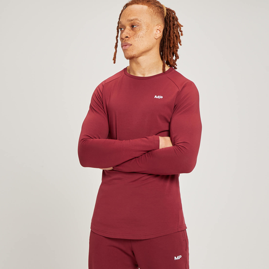 MP Form Long Sleeve Top för män - Mörkröd - S