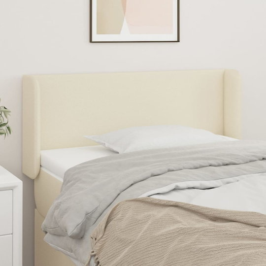 vidaXL Huvudgavel med kanter gräddvit 83x16x78/88 cm konstläder