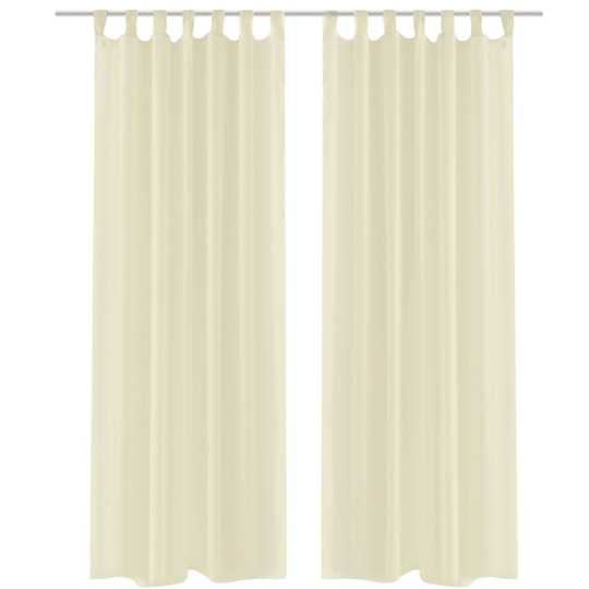 vidaXL Genomskinlig gardin 140 x 245 cm 2-pack Creme