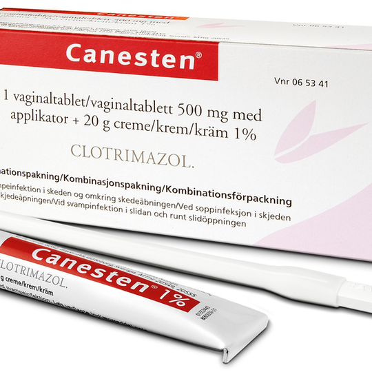 Canesten 1 vaginaltablett 500 mg + 20 g kräm 1%