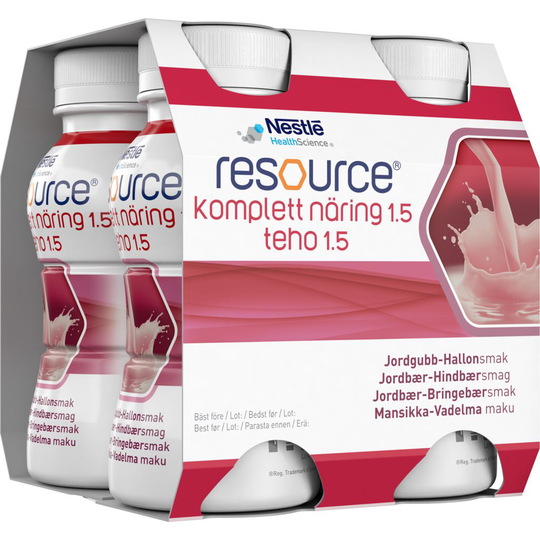 Nestlé Resource Komplett Näring 1.5 Jordgubb & Hallon 4 x 200 ml