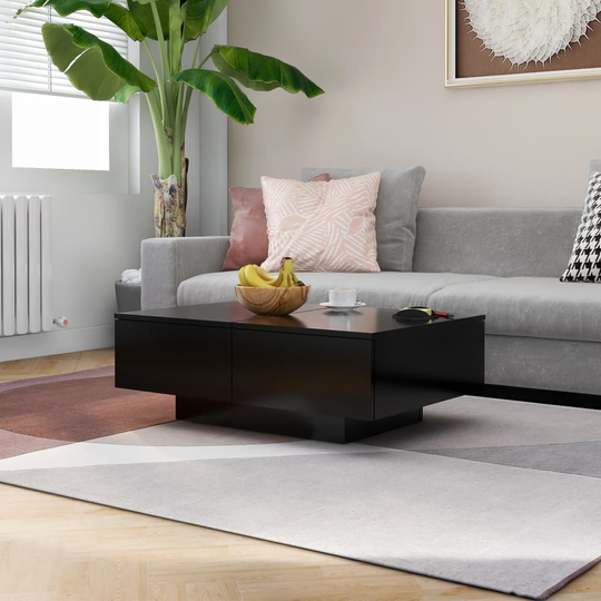 vidaXL Soffbord Svart 90x60x31 cm spånskiva