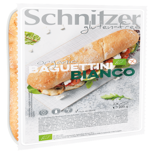 Schnitzer Glutenfritt Ekologisk Baguettini Bianco Ready To Eat 200 g