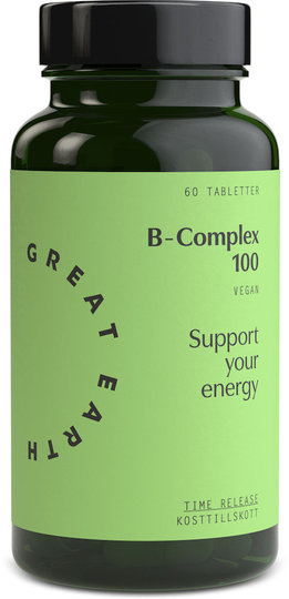 Great Earth B-Complex 100 mg 60 tabletter