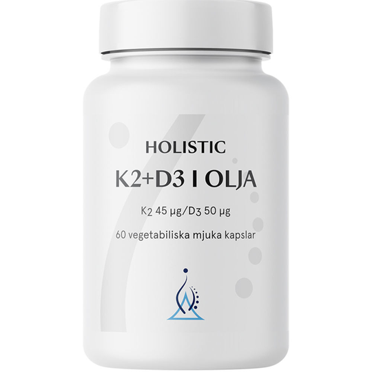 Holistic K2+D3-vitamin i Olja 60 kapslar