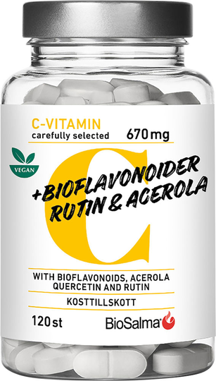 BioSalma C-vitamin 670 mg Bioflavonoider 120 tabletter